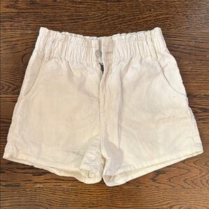Women's Cream Corduroy Shorts
